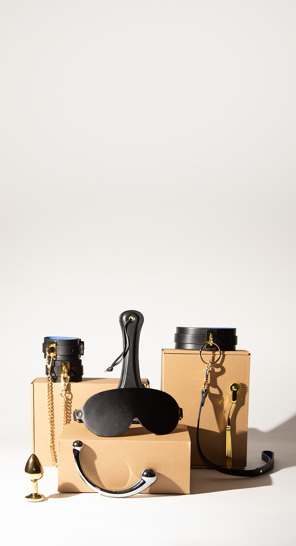 Collection of kink gear and accessories on a white background